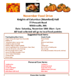 November Food Drive Sat. Nov. 18th 10am - 1pm